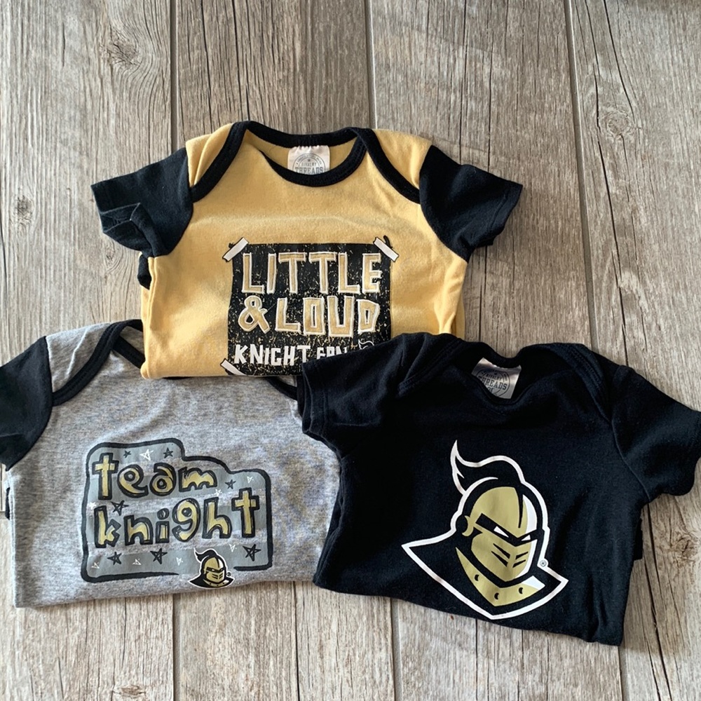UCF University of Central Florida Knights baby onesies set 6-9 months